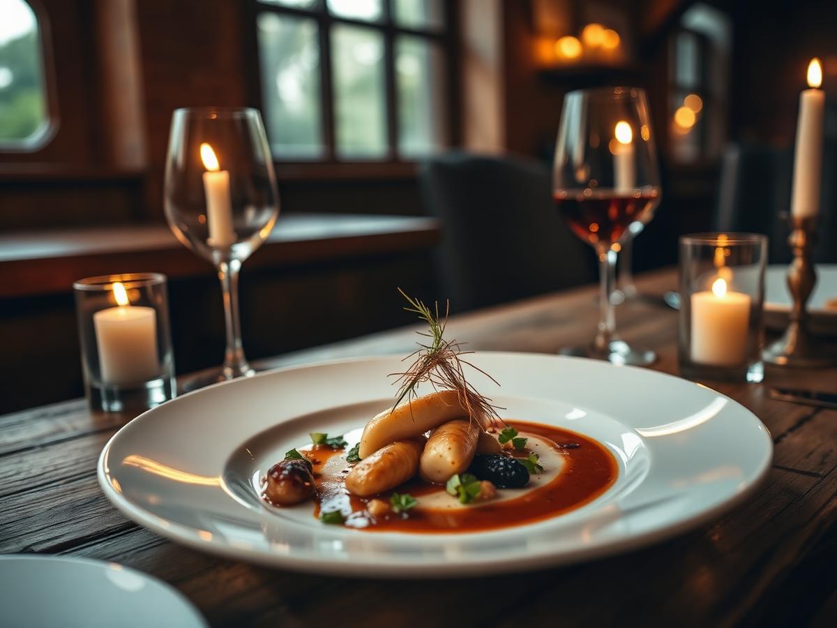 Elegant plated dish at a private dining table